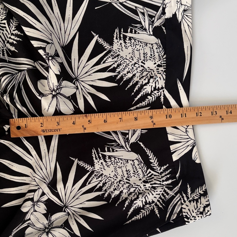 Talbots Tropical Leaf Patterned Flowy Cropped Pan… - image 6